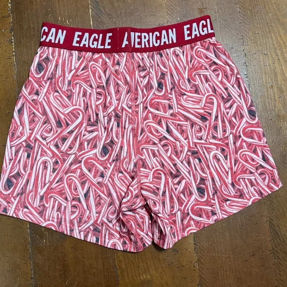 American Eagle Candy Cane Red and White Patterned Boxers XS 26-28 NWT